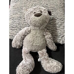 Demdaco Giving Bear Plush Stuffed Animal Taupe Brown Weighted Comfort Toy 16in